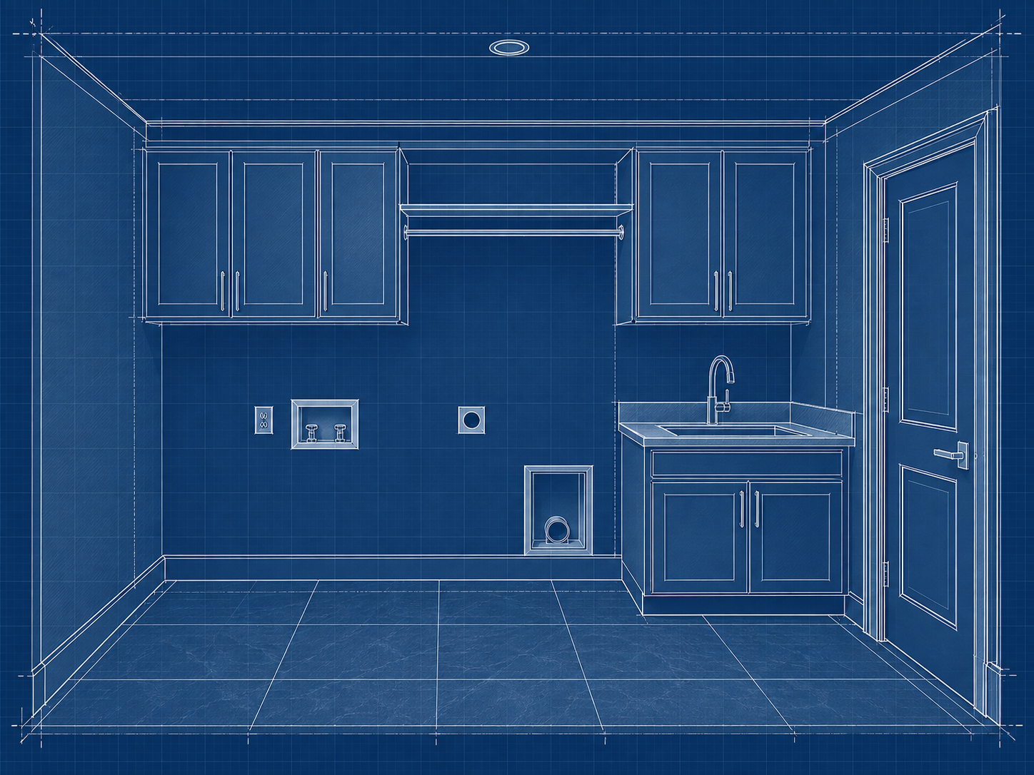 Blueprint laundry room view